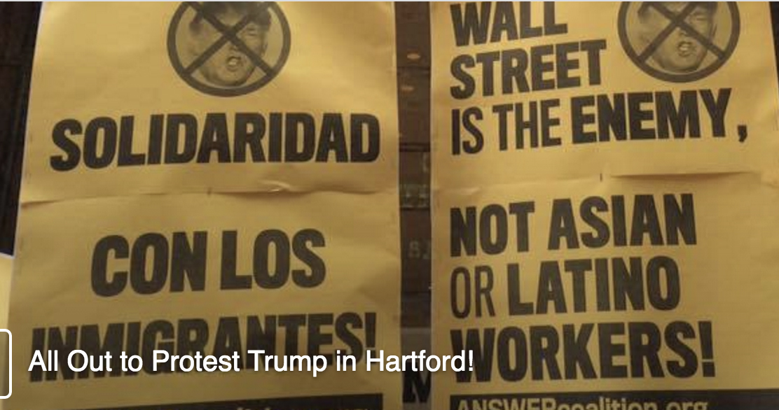 Hundreds protest at Trump rally, no arrests