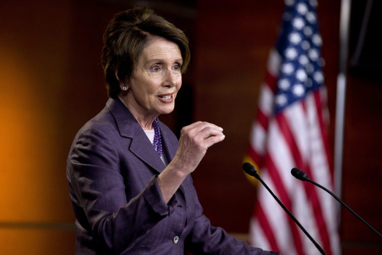 House Minority Leader Nancy Pelosi, D-Calif., speaks at her weekly news briefing Friday, May 9, 2014, on Capitol Hill in Washington. (AP Photo/Jacquelyn Martin)