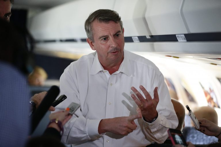 Former lobbyist and Republican National Committee Chairman Ed Gillespie is weighing whether to mount a challenge to Democratic Sen. Mark Warner, of Virginia, who is highly popular heading into his re-election campaign next year. (AP/Charles Dharapak)