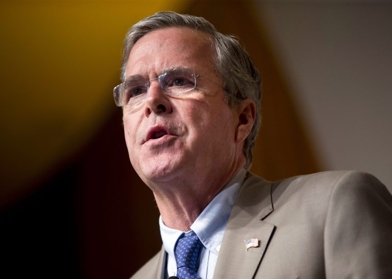Republican presidential candidate former Florida Gov. Jeb Bush speaks in Washington. (AP Photo/Pablo Martinez Monsivais)
