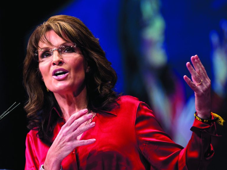 FILE - In this Feb. 11, 2012 file photo, Sarah Palin, the GOP candidate for vice-president in 2008, and former Alaska governor speaks in Washington. Palin is mounting an aggressive campaign in Missouri. She's on television and radio ads, making automated telephone calls, even serving barbecued pork sandwiches at a rural political picnic. She's urging residents to vote for Sarah _ Sarah Steelman, that is, one of three Republicans pitted in a prickly U.S. Senate primary. (AP Photo/J. Scott Applewhite)