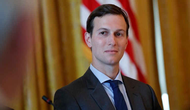 White House senior adviser Jared Kushner was one of the administration officials said to have threatened MSNBC co-hosts Mika Brzezinski and Joe Scarborough with a negative National Enquirer story if they did not contact President Trump, according to a report. (AP Photo/Evan Vucci)
