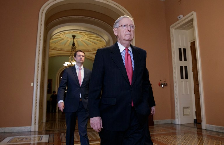 Senate Majority Leader Mitch McConnell delivered a final warning to Democrats who planned to block Supreme Court nominee Neil Gorsuch in an 11 a.m. vote, and said if that happens, they'd be responsible for triggering a rule change in the Senate known as the 
