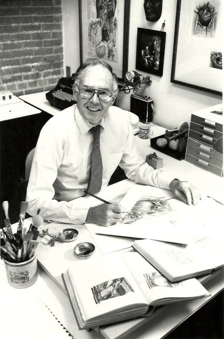   This undated family photo provided by John Hodge and Melinda Hodge shows medical illustrator Gerald Parker Hodge. His daughter Melinda Hodge says Hodge died Thursday, June 7, 2012, at his home in Ann Arbor, Mich., after a fight with cancer. He was 91. (AP Photo/Family Photo, John Hodge and Melinda Hodge)  