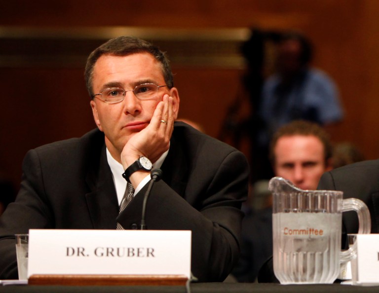 In this May 12, 2009, file photo Jonathan Gruber, professor of Economics at the Massachusetts Institute of Technology, participates in a Capitol Hill hearing on the overhaul of the heathcare system in Washington. (AP Photo/Pablo Martinez Monsivais, File)