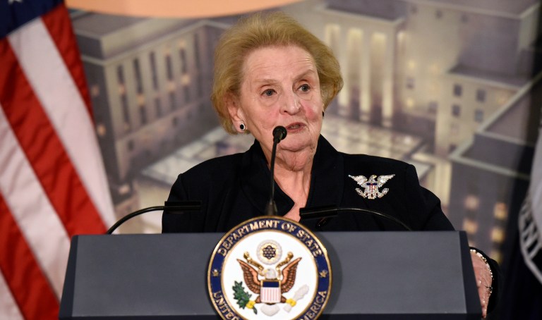 Former Secretary of States Madeline Albright was one of the more than 130 experts who signed the letter. (AP Photo/Sait Serkan Gurbuz)