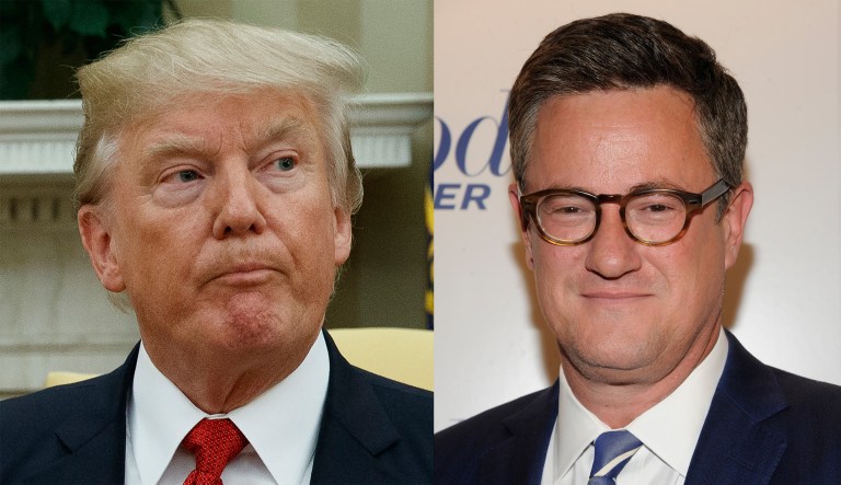 President Trump claimed on Friday that MSNBC co-host Joe Scarborough lied about how he said he responded to the White House threatening to publish a negative story about him and co-host Mika Brzezinski in the National Enquirer. (Evan Agostini/AP Images for The Hollywood Reporter, File)
