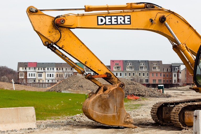 Equipment and dirt mounds sit on the Potomac Yard development in Alexandria, VA on Wednesday March 24, 2010.Andrew Harnik/Examiner