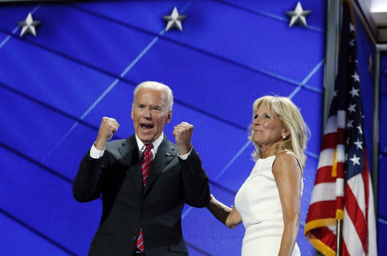 Joe Biden made the remark at the Democratic National Convention in Philadelphia, as he criticized Donald Trump for embracing Vladimir Putin and other "dictators." (AP Photo)