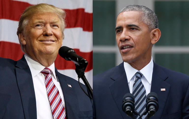 Approximately 52 percent of voters told PPP they trust Obama compared to 45 percent for Trump. (AP Photos)