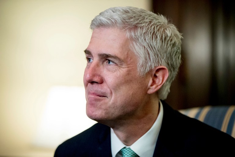 Stanford delved into a broad array of Neil Gorsuch's work including before he became a federal appeals judge. (AP Photo/Andrew Harnik)