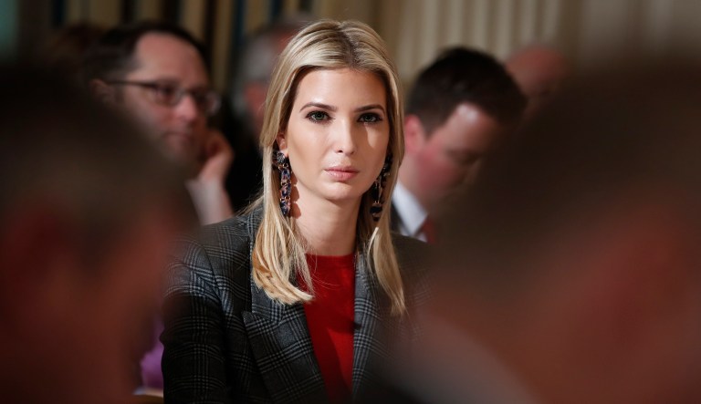 In this photo from Feb. 12, Ivanka Trump, the daughter of President Trump, attends a meeting in the State Dining Room of the White House. Counterintelligence officials are currently looking into the international financing and negotiations involving the Trump International Hotel and Tower in Vancouver, which features a trademarked Ivanka Trump spa, as part of the process to get her a security clearance. (AP Photo/Carolyn Kaster)