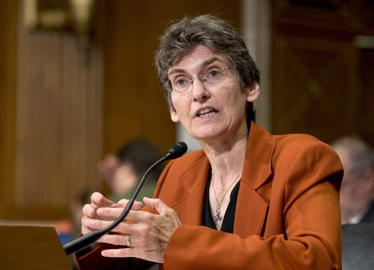 Janet McCabe, acting assistant administrator for the EPA's Office of Air and Radiation, testified in defense of the two regulations. She said the concerns voiced by Republicans that stricter rules about air pollution would harm the economy are off base.Â (AP Photo/Manuel Balce Ceneta)