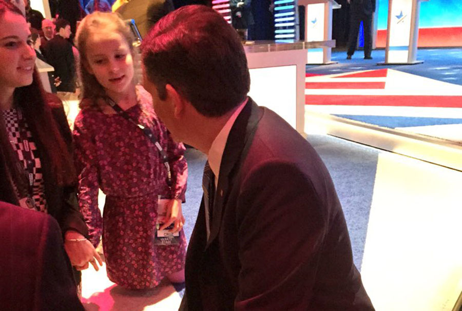 Ted Cruz spends commercial breaks at GOP debate with No. 1 fan
