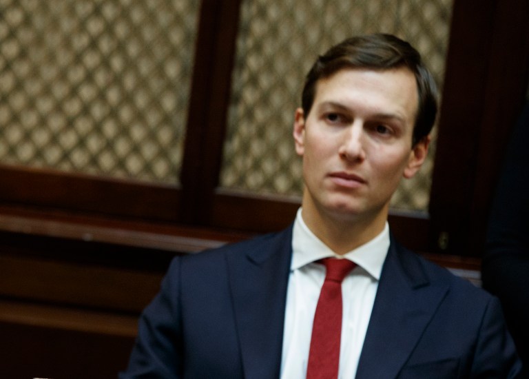 White House press secretary defended the meetings Jared Kushner, President Trump's son-in-law, had with foreign officials during the transition by saying he was the team's liaison with foreign governments. (AP Photo/Evan Vucci)