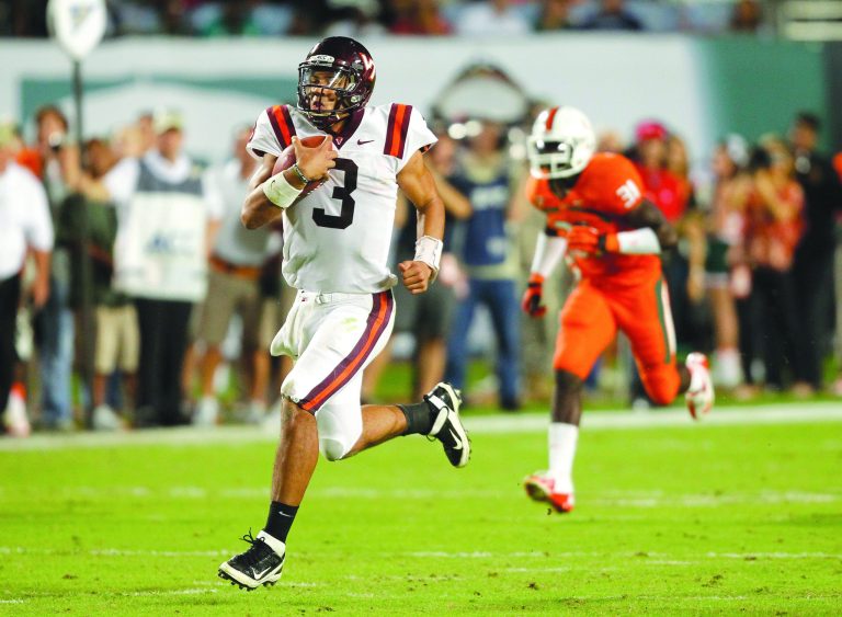 Joel Auerbach/Getty Images
Quarterback Logan Thomas leads Virginia Tech with 422 rushing yards in nine games this season.