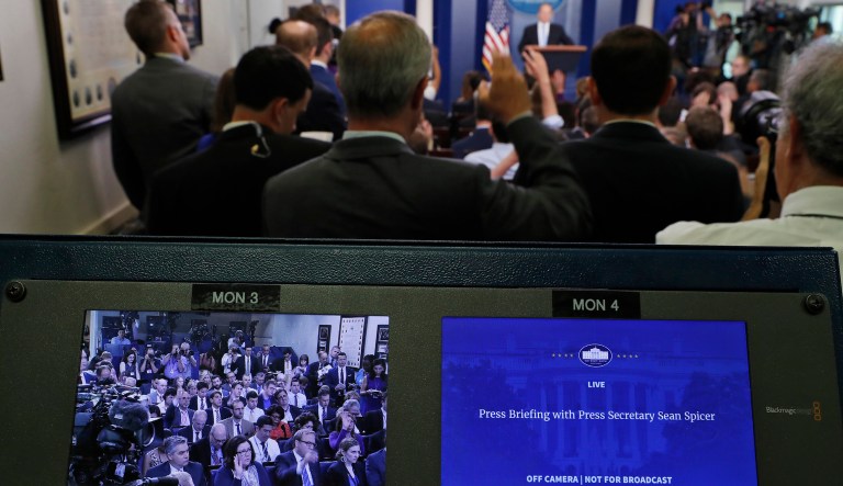 Turn the cameras back on, Mr. President. (AP Photo/Alex Brandon)