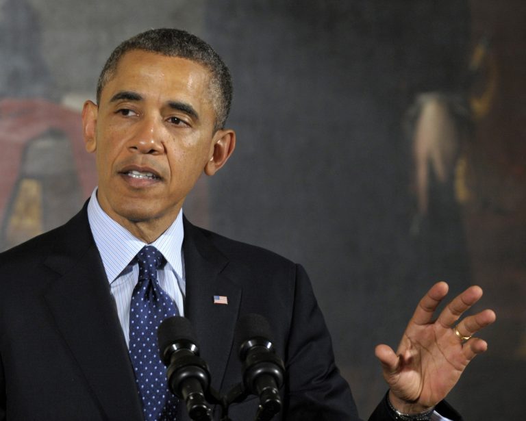 FILE - In this April 5, 2013 file photo, President Barack Obama speaks in the East Room of the White House in Washington. President Barack Obama's second term is on the line, with gun control and immigration in the spotlight on Capitol Hill this week and the White House releasing his long-delayed budget proposal. His victories or defeats will help define his legacy and determine how much political capital he has for the rest of his term. (AP Photo/Susan Walsh, File)