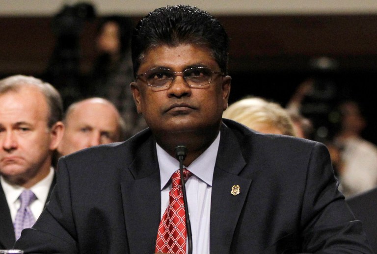Department of Homeland Security acting Inspector General Charles K. Edwards testifies on Capitol Hill in Washington, Wednesday, May 23, 2012, before the Senate Homeland Security and Governmental Affairs Committee. (AP Photo/Charles Dharapak)