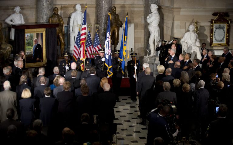PresidentÃÂ Obama, former President Bill Clinton and House Speaker John Boehner join family members of the late former House Speaker Thomas S.ÃÂ FoleyÃÂ during a ceremonyÃÂ Tuesday on Capitol Hill. (AP/Manuel Balce Ceneta)