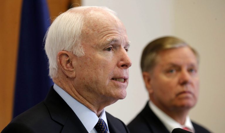 Sen. John McCain, R-Ariz.,Â said it was premature for Navy Secretary Ray Mabus to say he would open all combat jobs to women before Congress had the opportunity to hold hearings and evaluate a recent Marine Corps study.Â (AP Photo/Jim Cole)