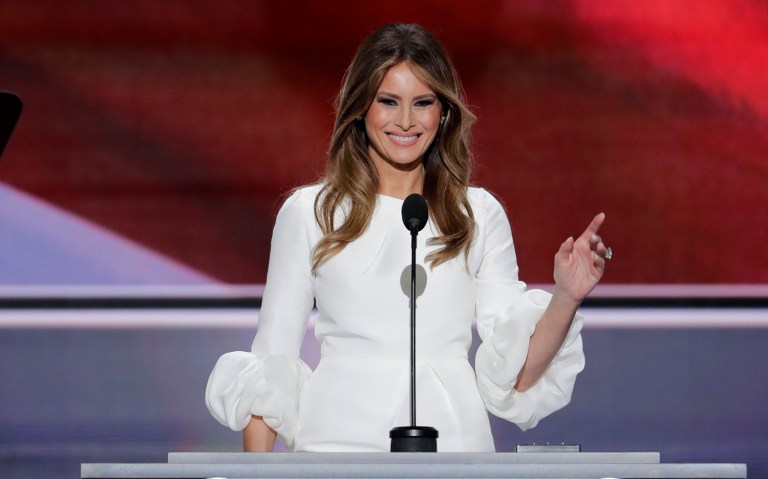 Melania Trump made the pitch for Donald Trump's candidacy on the opening night of the Republican National Convention. (AP Photo/J. Scott Applewhite)