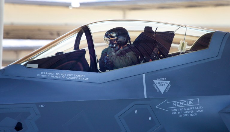 Since the F-35's inception in the late 1990s, the price tag for the stealthy plane has skyrocketed from a vastly over-optimistic estimate of $40 million a copy, to more than $100 million, with projected costs topping $1 trillion to keep the aircraft flying over its projected 60-year lifespan. (George Frey/Bloomberg)