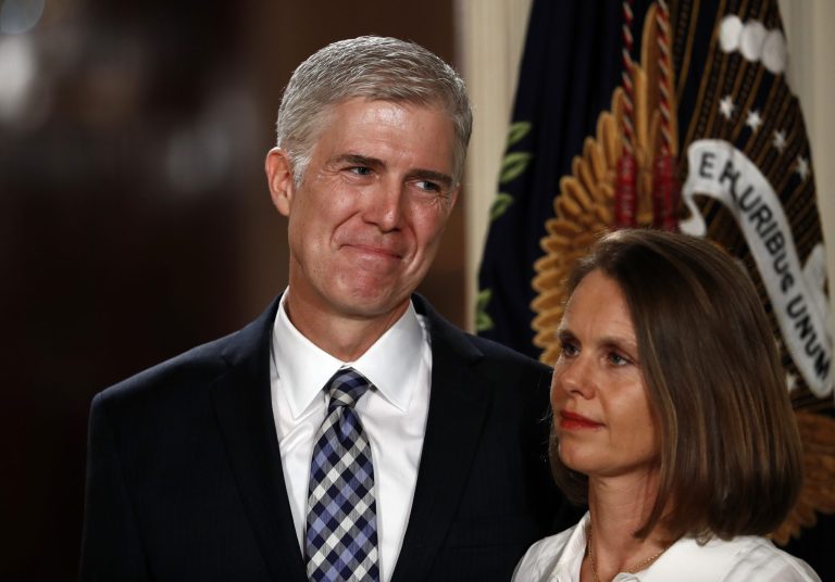 President Trump nominated Judge Neil Gorsuch Tuesday night to succeed Justice Antonin Scalia, whose seat on the nation's highest bench has remained vacant since his death in February 2016. (AP Photo/Carolyn Kaster)
