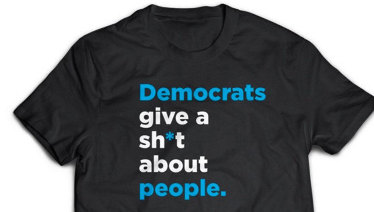 The plurality of Americans are smart enough to know politics isn't simple enough to fit on a t-shirt. (Screengrab/Twitter)