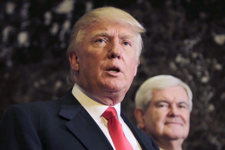 House Speaker Newt Gingrich and Donald Trump. (AP Photo/Seth Wenig)