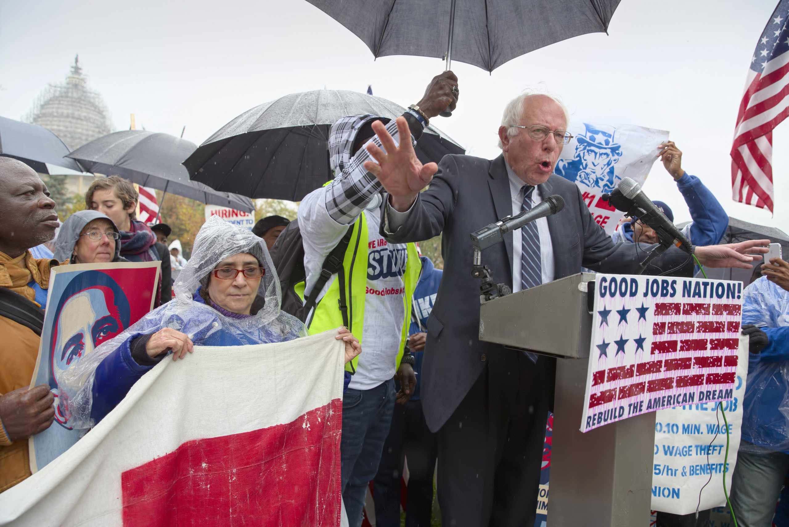 Sanders fights for $15 and Clinton voters