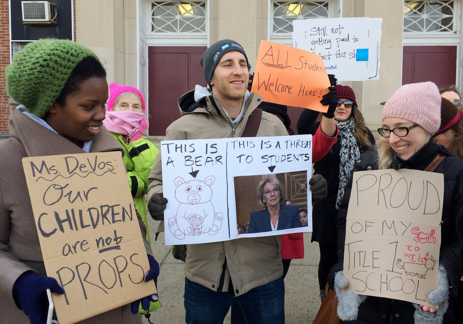 Anti-DeVos protesters want segregation of thought