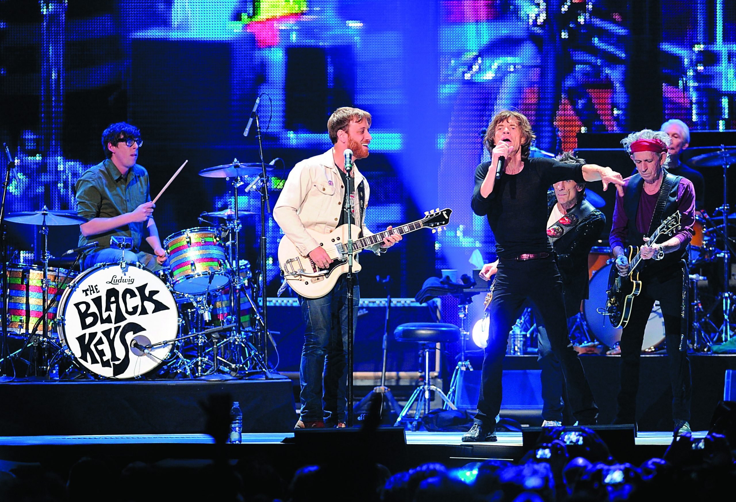 Springsteen, Gaga join Stones; Newtown noted