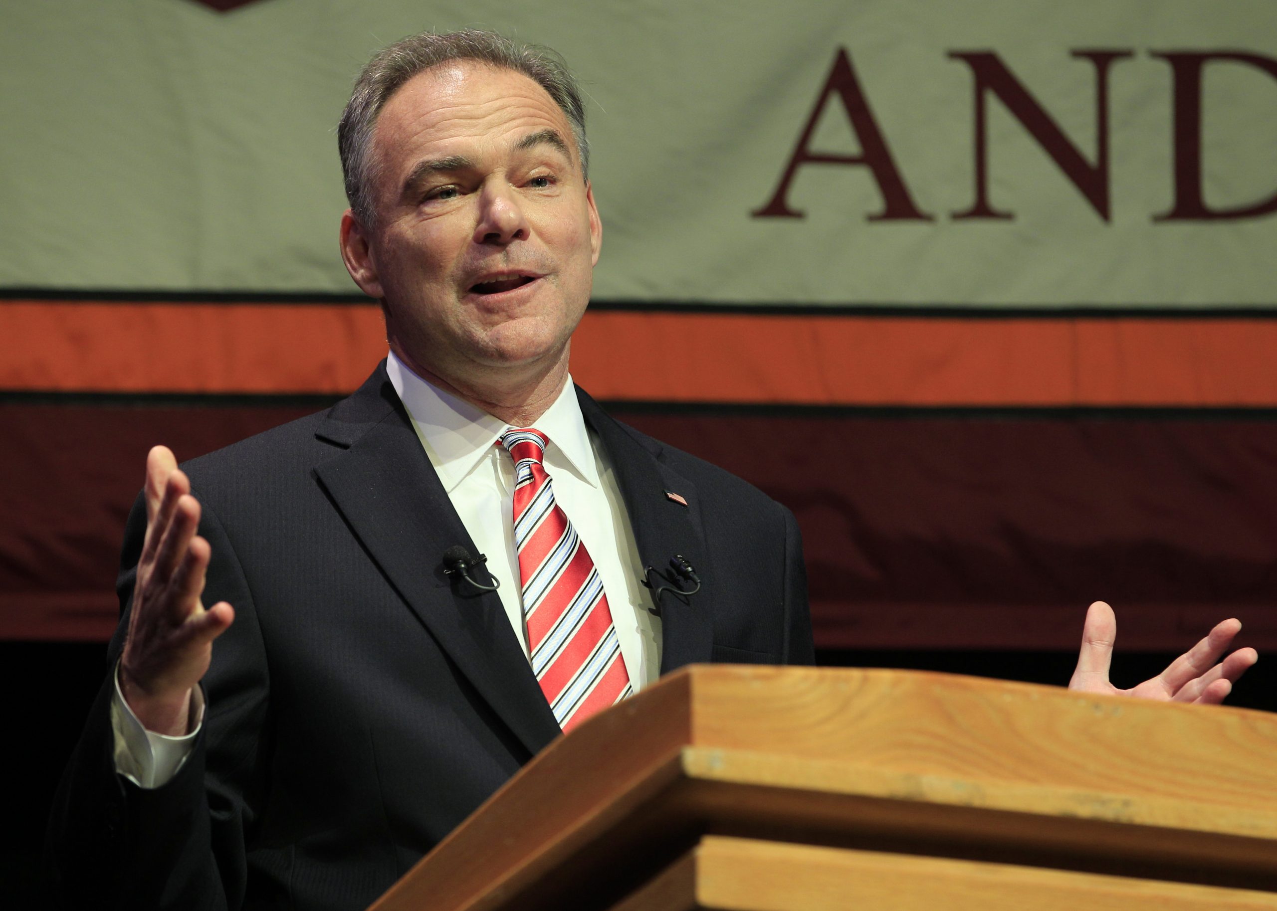 Kaine finds new defense on Pentagon spending