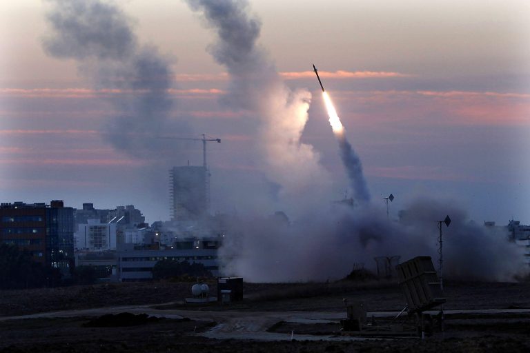 The Iron Dome defense system fires to intercept an incoming missiles from Gaza in the port town of Ashdod, Israel. Israel's military has deployed Iron Dome defense system to the north of the country following Israeli airstrikes in neighboring Syria targeting weapons believed to be destined for Lebanon's Hezbollah militants. (AP Photo /Tsafrir Abayov)