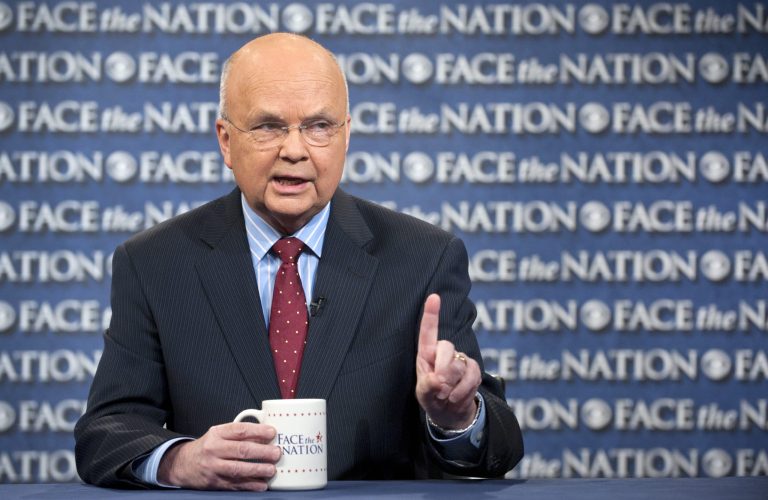 Former National Security Director Michael Hayden tried to give an interview to a reporter, but liberal activist and Huffington Post blogger Tom Matzzie blew his cover.ÃÂ (AP Photo/CBS News, Chris Usher)