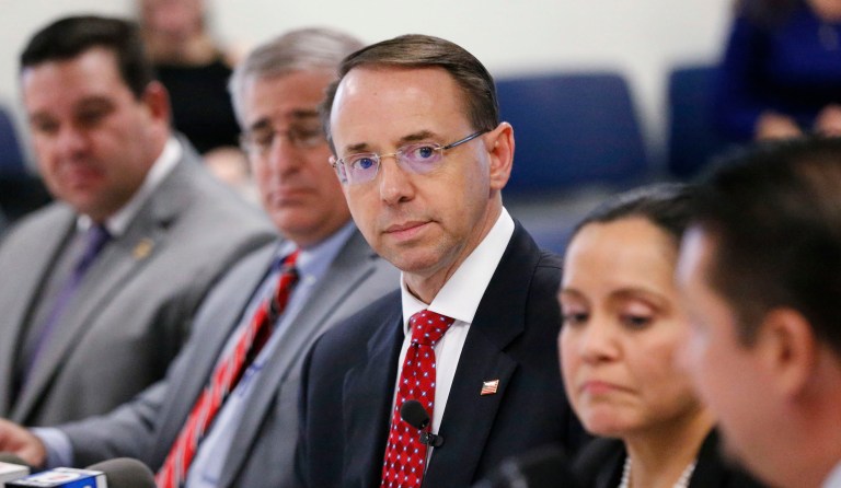 Letter warned that Deputy Attorney General Rod Rosenstein has become a 