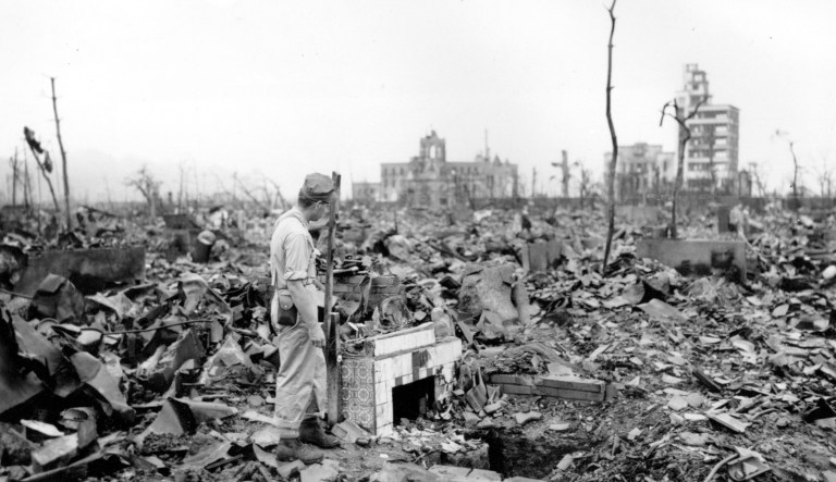 Though more terrible in the moment, the nuclear option was at least limited and avoided a street massacre of conscripted civilians. (AP Photo/Stanley Troutman)