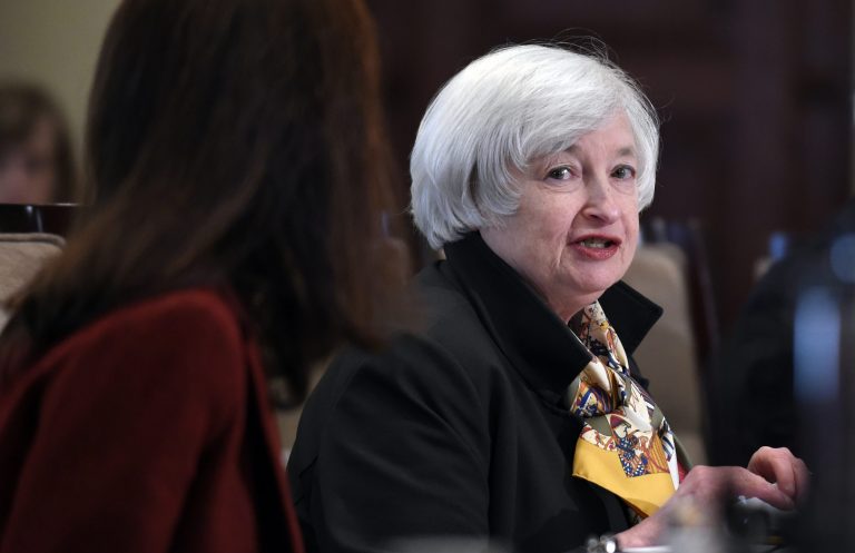 Federal Reserve Chairwoman Janet Yellen and other central bank officials are likely to end their large-scale bond-buying program this week, while simultaneously promising lower interest rates for longer to stimulate the economy. (AP Photo/Susan Walsh)