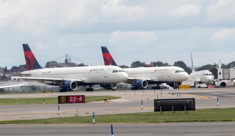 Delta Air Lines recently released an entire website dedicated to train their employees and stakeholders on why Middle Eastern carriers are a threat to the U.S. economy. (AP Photo/Mary Altaffer)