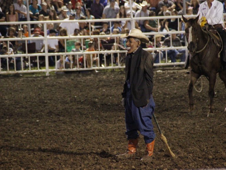 Missouri State Fair officials moved quickly to ban rodeo clown Tuffy Gessling after he donned a mask of President Obama at the fair last weekend. (AP Photo/Jameson Hsieh)