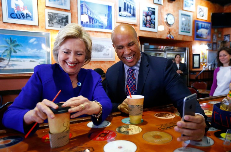 Sen. Cory Booker denied a report claiming that Hillary Clinton was vetting him as her potential running mate. (AP Photo/Julio Cortez)
