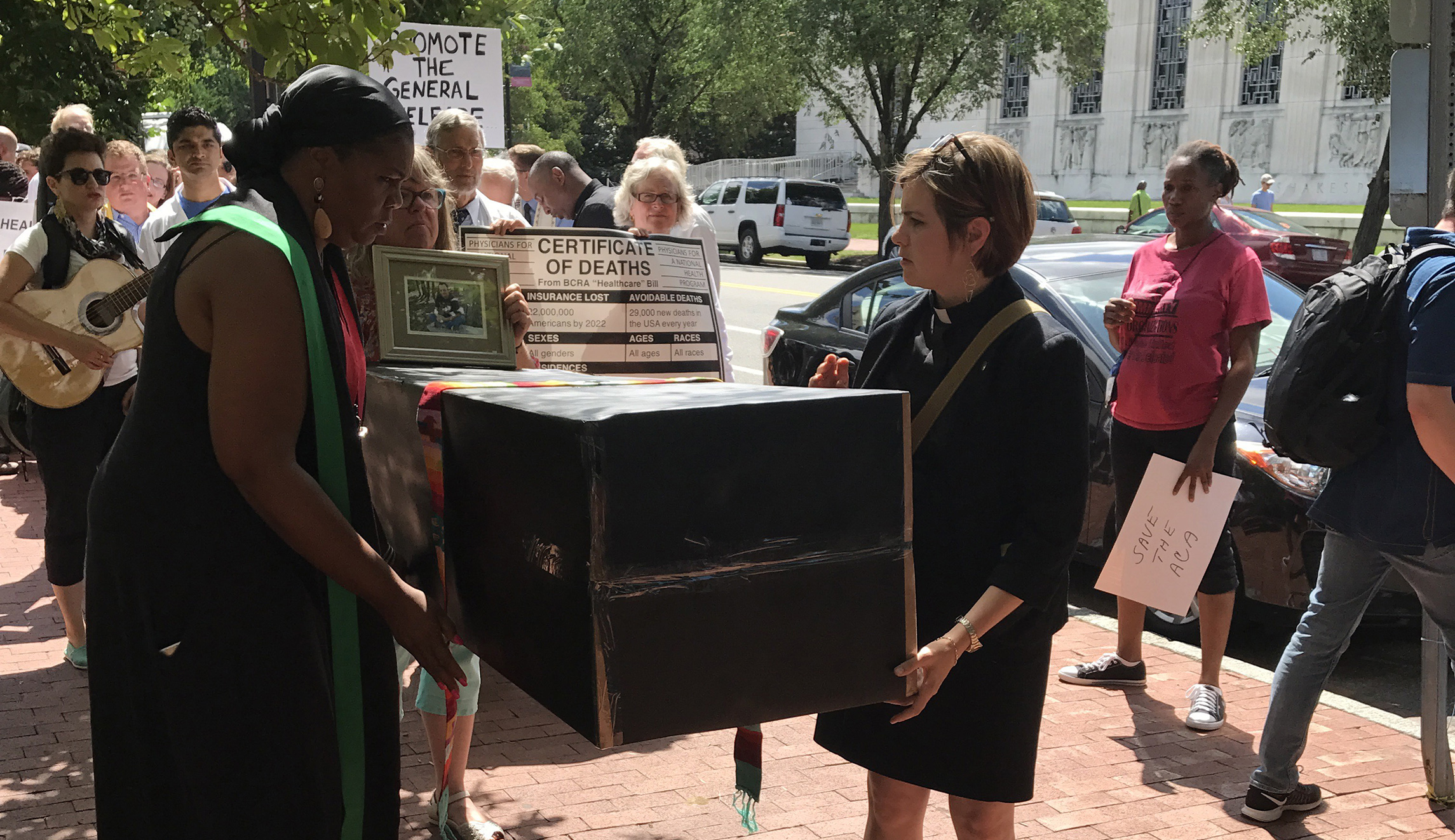 Faith leaders deliver casket to McConnell’s office to protest healthcare vote