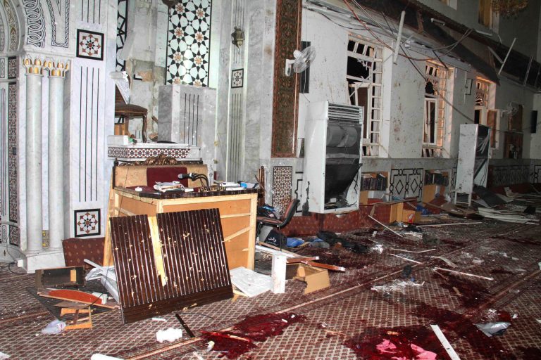 In this photo released by the Syrian official news agency SANA, the Eman Mosque is seen destroyed after a suicide bomber blew himself up, killing Sheikh Mohammad Said Ramadan al-Buti, an 84-year-old cleric known to all Syrians as a religious scholar, at the Mazraa district, in Damascus, Syria, Thursday, March 21, 2013. A suicide bomber blew himself up during evening prayers inside a mosque in Damascus Thursday, killing a top Sunni Muslim preacher and longtime supporter of President Bashar Assad and least 13 other people, state TV reported. Al-Buti's death is a big blow to Syria's embattled leader, who is fighting mainly Sunni rebels seeking his ouster. (AP Photo/SANA)