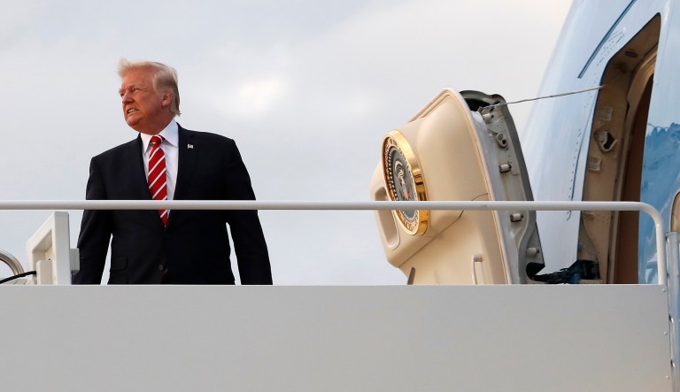 President Trump leaves for Asia Friday, just as the investigation into Russia's influence in the 2016 elections heat up. The president's foreign travel has helped him stabilize things when Russia-related developments have rocked the White House before, though. (AP Photo/Carolyn Kaster)