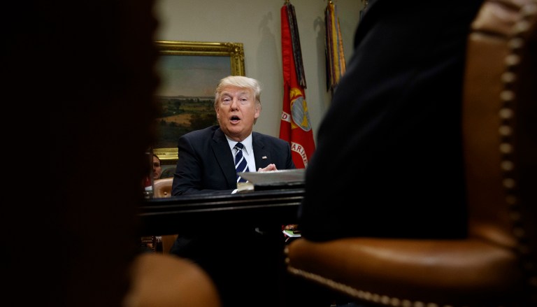 President Trump will speak with at least four candidates to serve as his next national security adviser on Sunday, including a new name on the shortlist: West Point superintendent Lt. Col. Robert Caslen. (AP Photo/Evan Vucci)