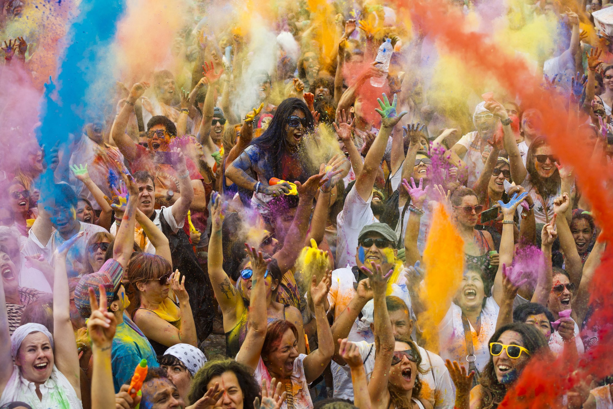 Madrid explodes in color during Holi festival