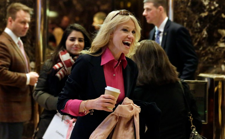 President-elect Trump is considering appointing the husband of his campaign manager, Kellyanne Conway, to serve as U.S. solicitor general, according to a report. (AP Photo/Richard Drew)