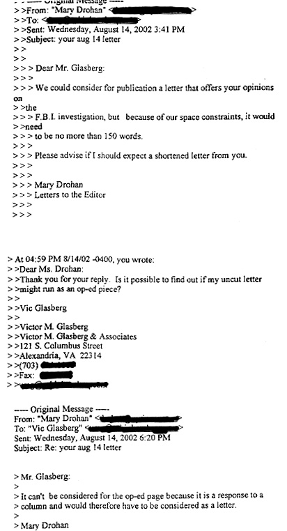 Glasburg and Drohan Exchange, August 14-15, 2002