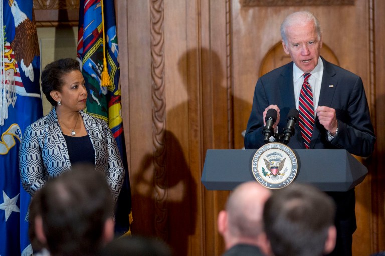 Vice President Joe Biden and Attorney General Loretta Lynch will attend Thursday's memorial service in honor of the three police officers killed July 17 in Baton Rouge, La. (Bloomberg Photo)